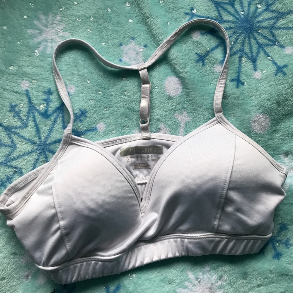 White F21 Sports Bra
